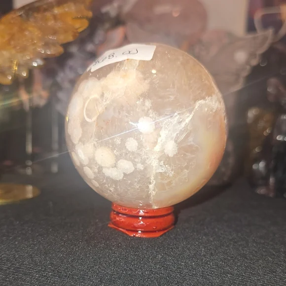 Flower Agate Crystal Sphere - Picture 3 of 3
